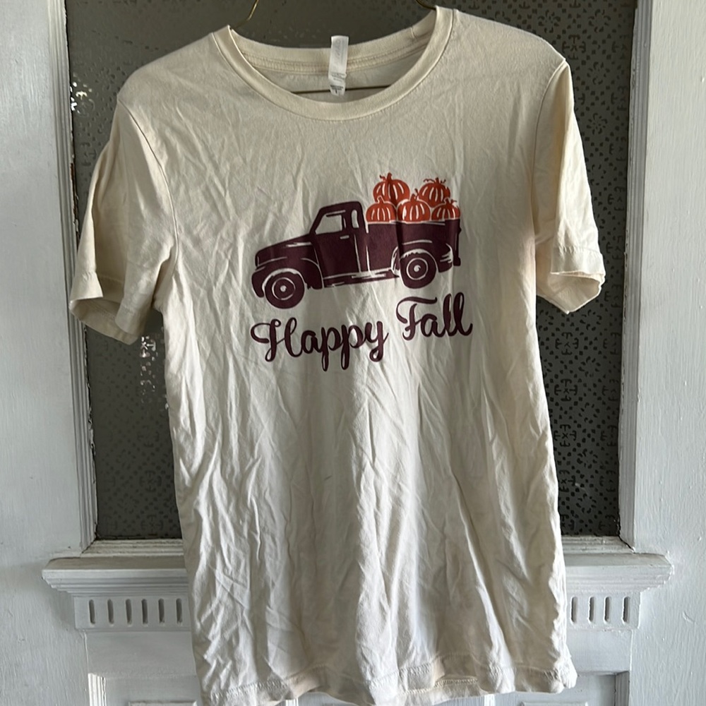 Womens Bella Canvas brand Happy Fall shirt size small